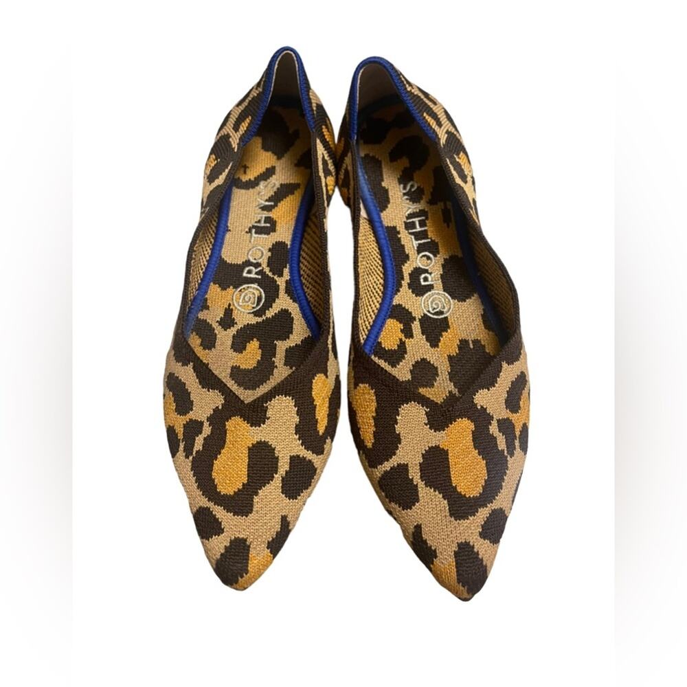 Rothy’s “The Big Point” Flats in Leopard Print Size 7.5